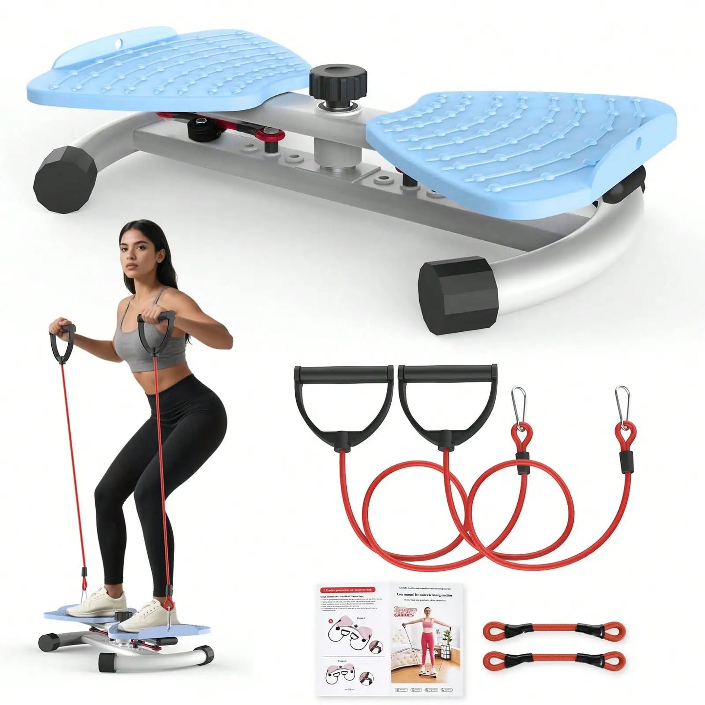 Twist Waist Disc Board with Resistance Bands, Multifunctional Home/Fitness Foot‑Twist Exercise Machine, Portable Waist‑Shaping