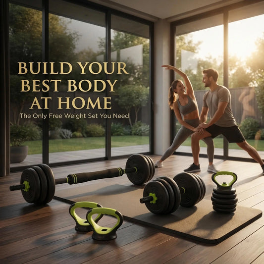 Adjustable Weight Set 44 Lbs, 4-in-1 Dumbbell Set/and Barbell Weight Set for Home Gym Converts to Kettlebell & Push-Up Stand
