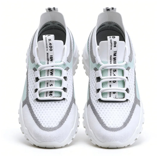 Women White Green Color block Sneakers Lightweight/Breathable Mesh Casual Daily Shoes