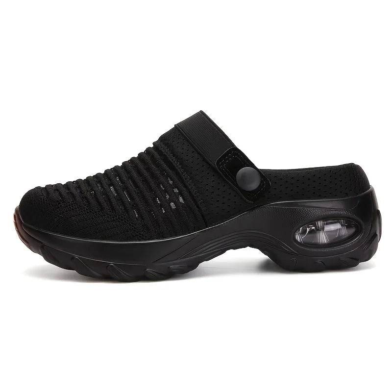 Women's Breathable Flying Woven Knit Sneakers Soft Cushion/Non Slip Lace Up Walking Shoes, Lightweight Mesh Comfort Shoes