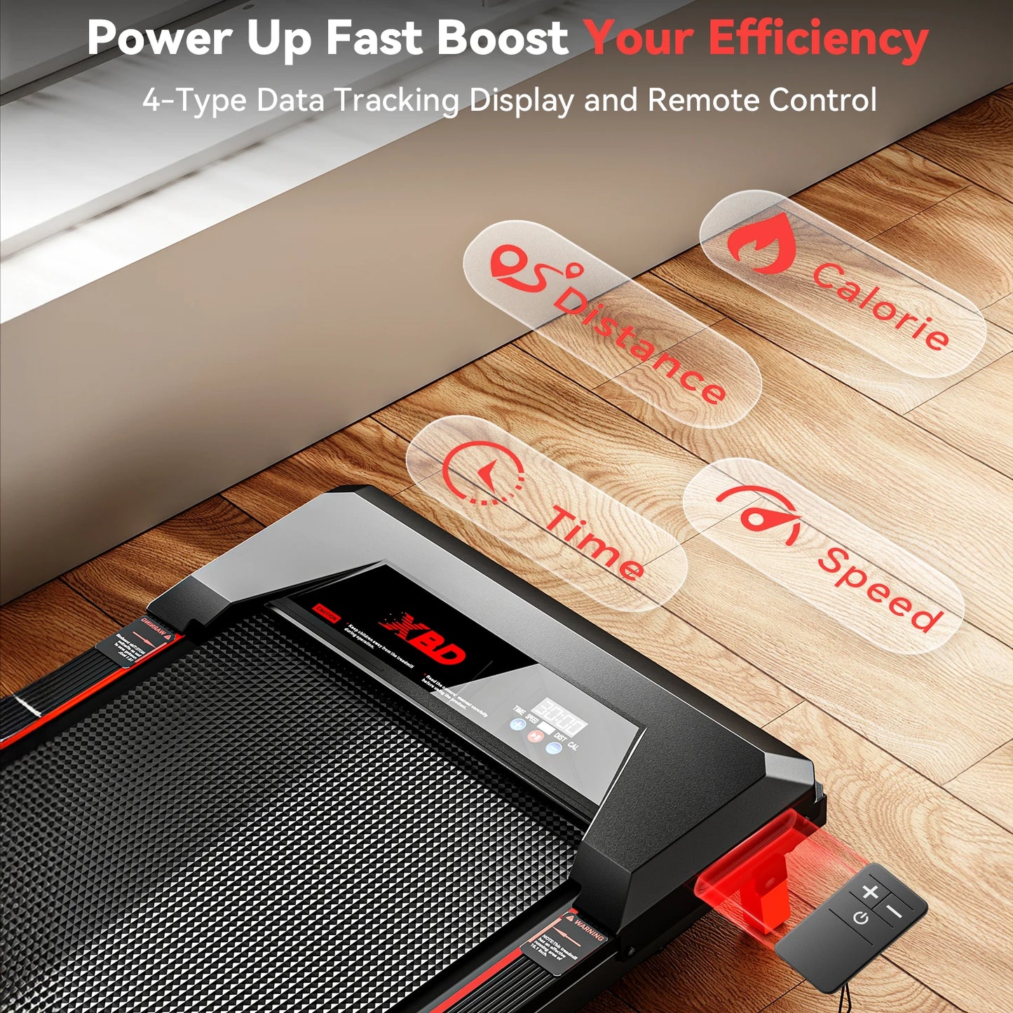 XBD Portable Incline Walking Pad 330lb Capacity, 2.5HP Under Desk/Treadmill with LED Display & Remote Control