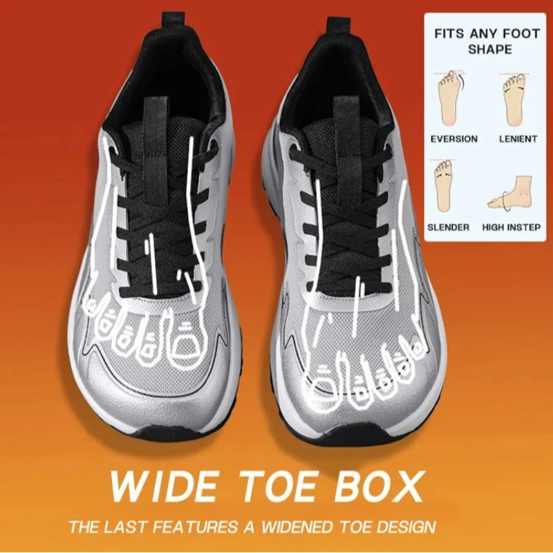 Wide Toe Running Shoes 4E Dynamic Thick Outdoor Fitness Men's Shoes/Foot Cross-Border Shoes Comfortable Breathable