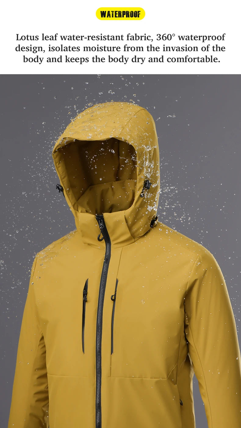 JNLN Unisex Waterproof Fleece Jackets Winter Windproof Thermal Windbreaker/Men Hiking Camping Skiing Climbing Raincoat