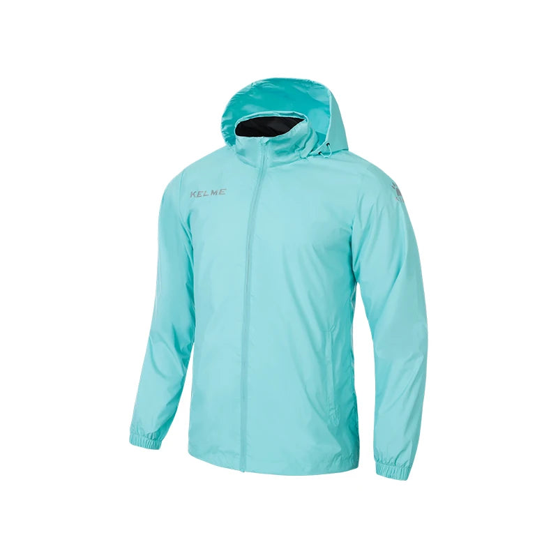 KELME Men's Windbreaker Running Jacket Hooded Windproof Coat/Training Waterproof Jacket Quick Dry