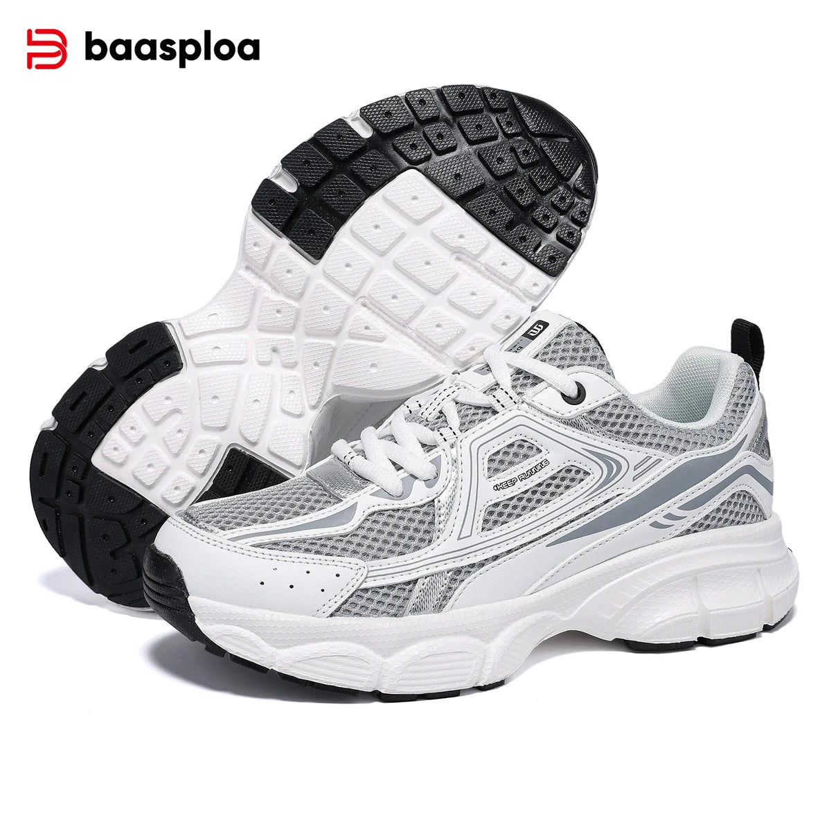 Baasploa Women Sports Shoes Outdoor Lightweight Breathable Jogging Sneakers/Female Casual Mesh Anti-slip Lace Up Running Shoes