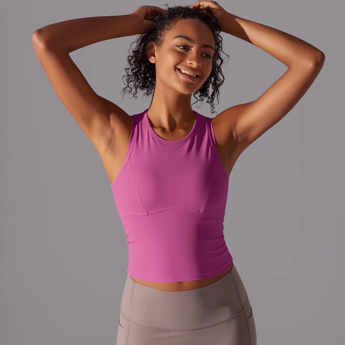 Sleeveless Yoga Vest Slim Sportswear  Stretchy Slim Sports Bra/Breathable Pleated Tank Top Quick Dry Fitness Wear Sexy Slim Top