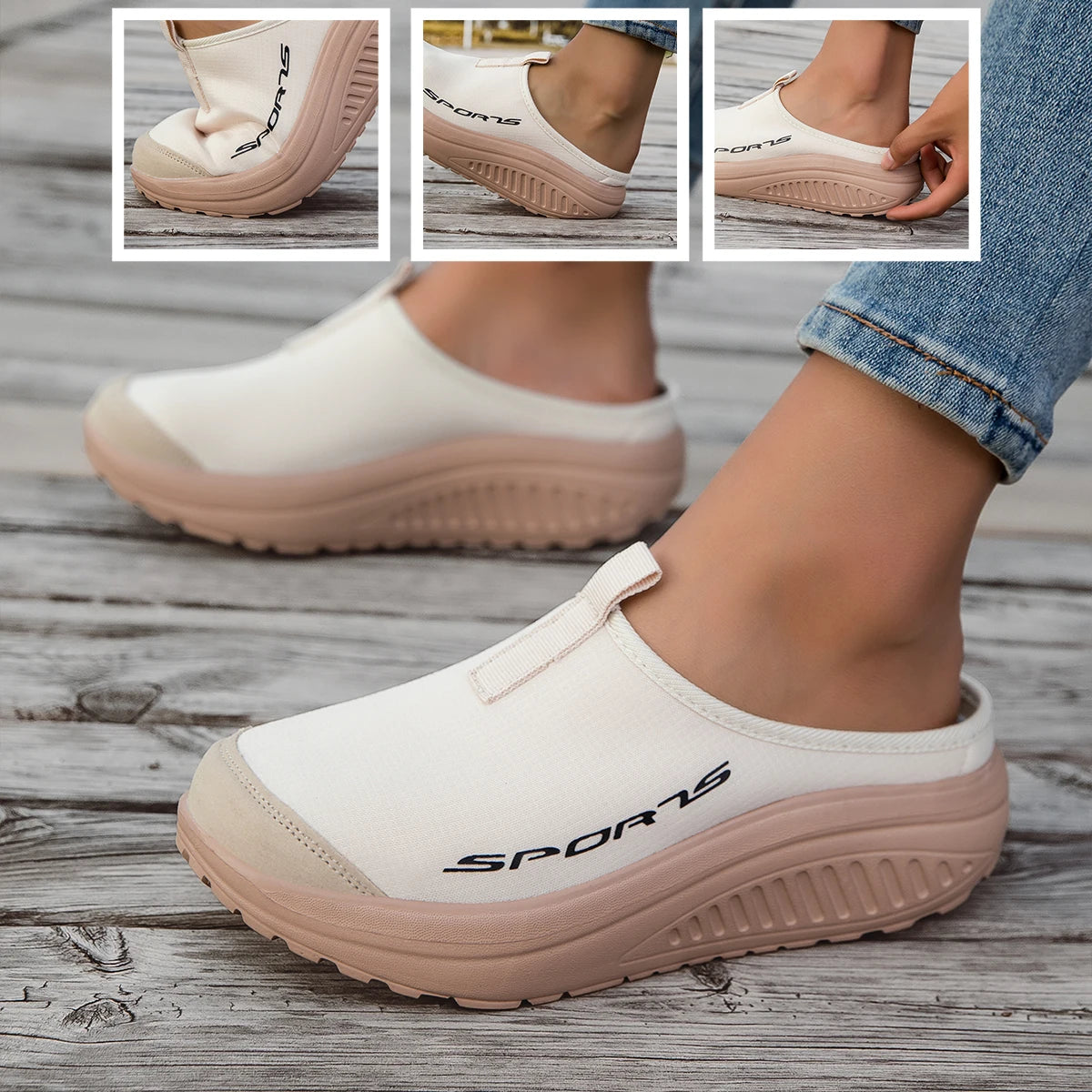 Summer women's one foot sports shoes breathable thin mesh/lazy shoes toe cap half drag sandals women's shoe