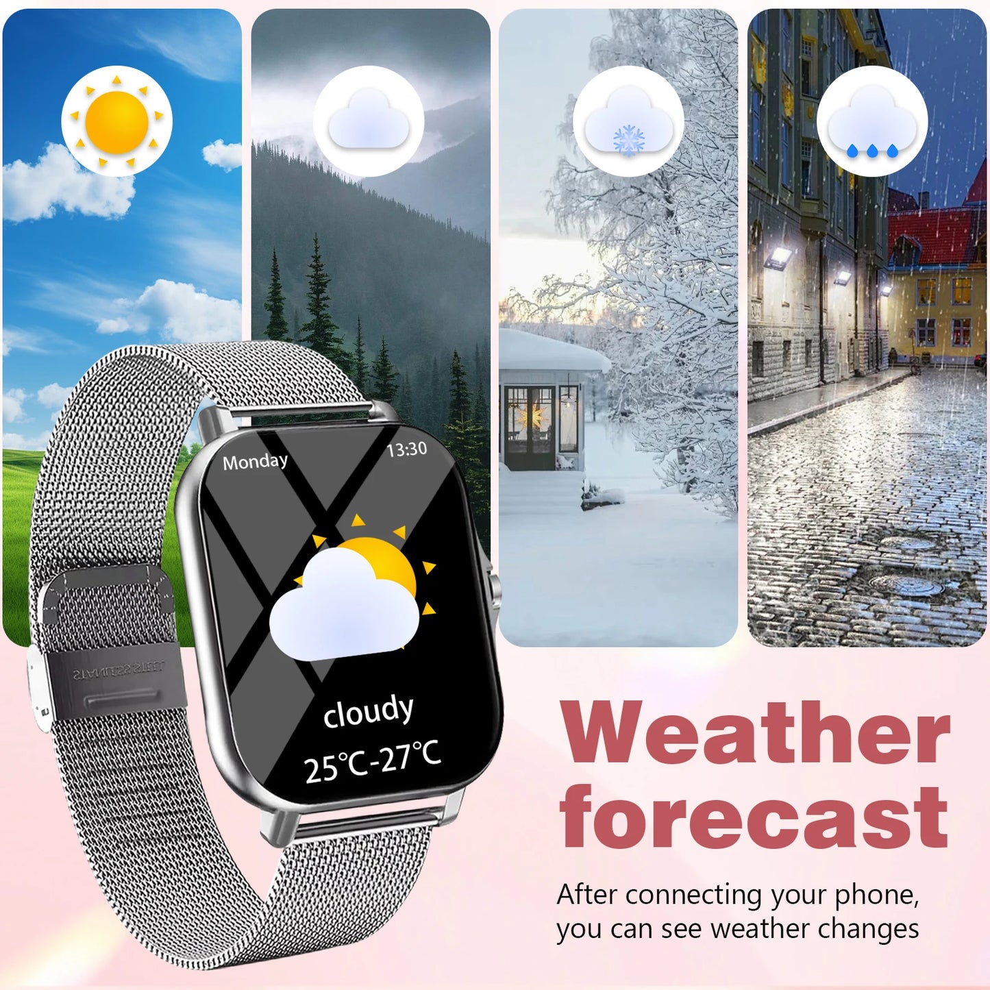 Sports smart watch, sports monitoring wireless calls/message reminders suitable for Android and iPhone