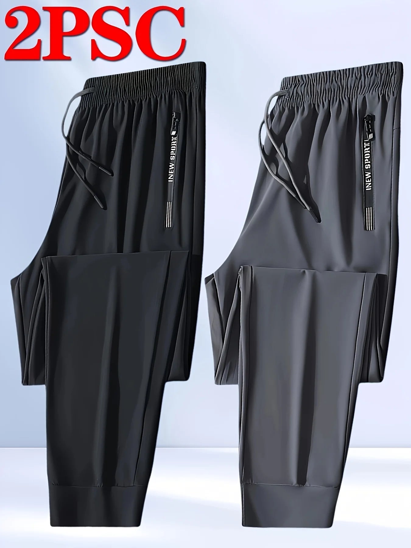 2-Pack Men's Sports Trousers High Stretch Men's Jogging Pants/Quick-Drying Sweatpants Baggy Man Fishing Gym Sportswear Pants