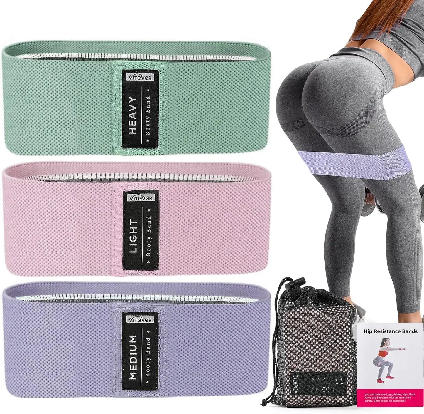 Resistance Bands Set for Full Body Workout/Exercise Bands for Legs and Butt Yoga Pilates Fitness Equipment