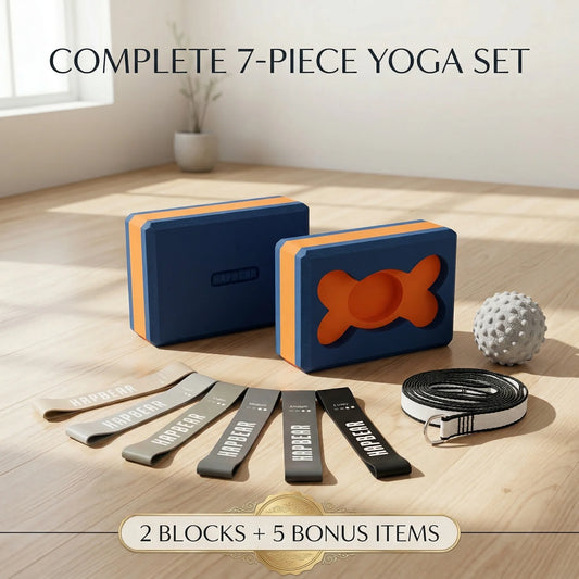 HAPBEAR Yoga Blocks 2 Pack 9x6x3in High-Density EVA Foam/with Non-Slip Textured Surface, Supportive for Deep Stretching