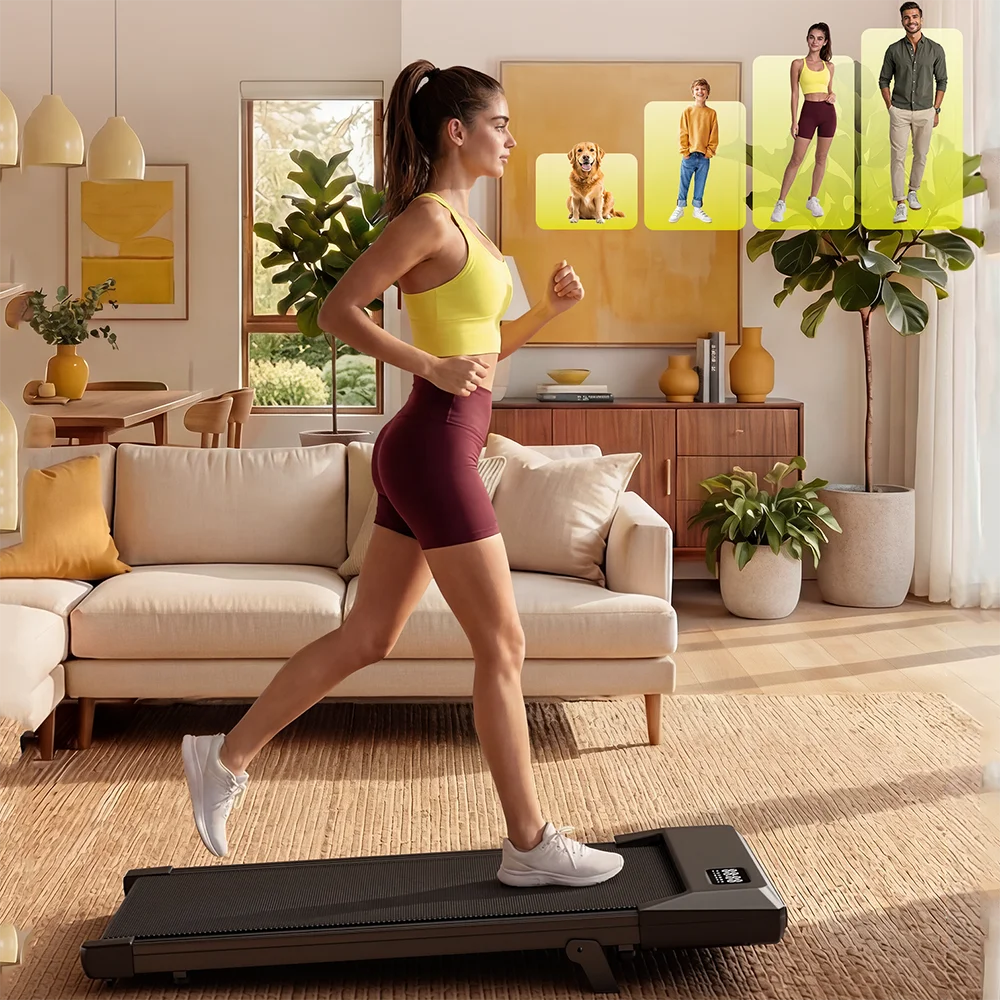 2in1 Walking Pad Mini Treadmill Portable for Home&Office/Under Desk LCD Screen Max 300lbs Quiet Treadmills Exercise Machine
