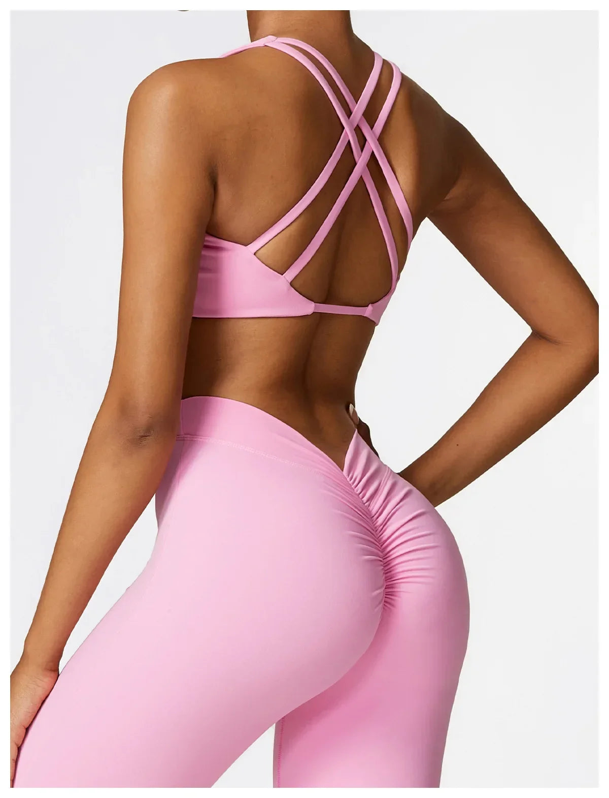 Push Up Gym Tops Women Pleated Design Sports Bra Women Beauty/Cross Back Yoga Bras Running Yoga Clothes Fitness Workout Bra