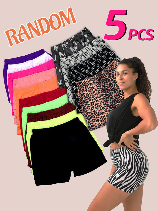 Random 5colors Women Summer Biker Shorts, Lady Stretchy Shorts/Leggings Mix Colors by Random Shorts for Women