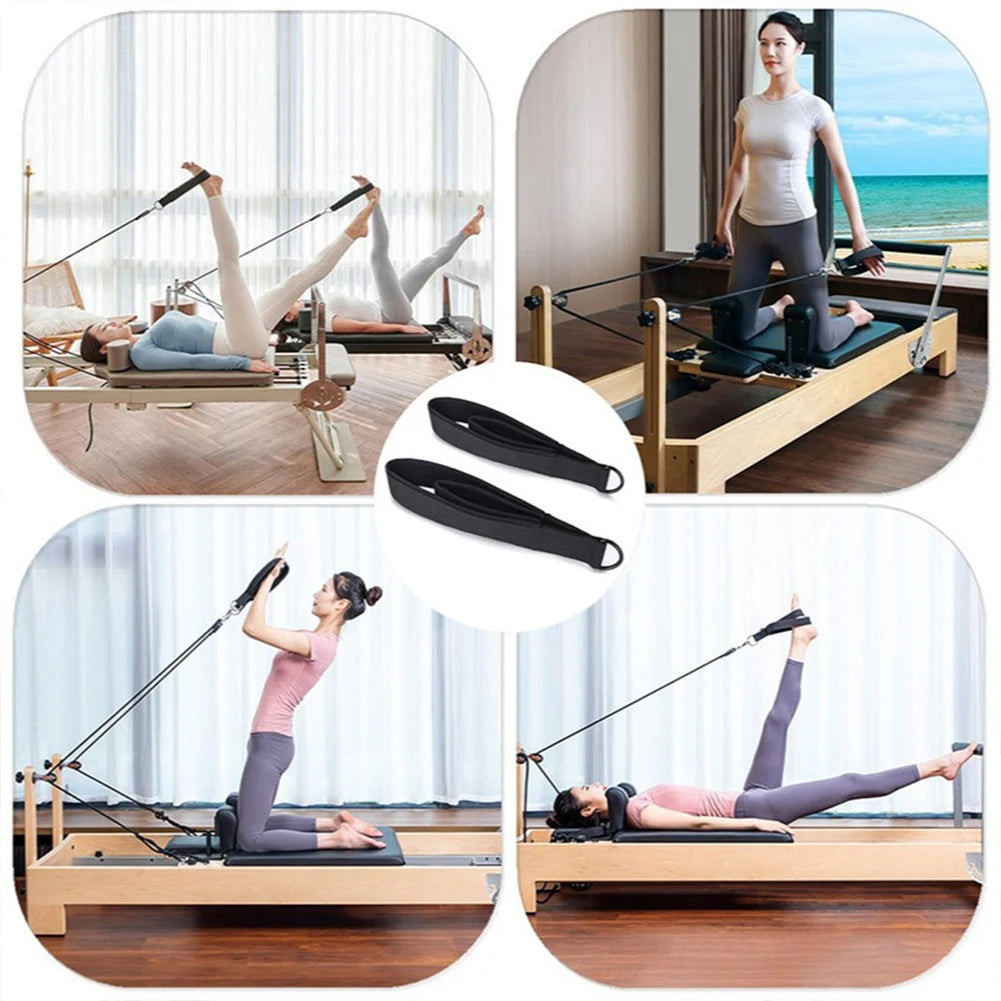2PCS Pilates Straps Pilates Double Loop Straps Fitness D-Ring Straps/Yoga Strap Exercise Accessories for Home Gym Workouts