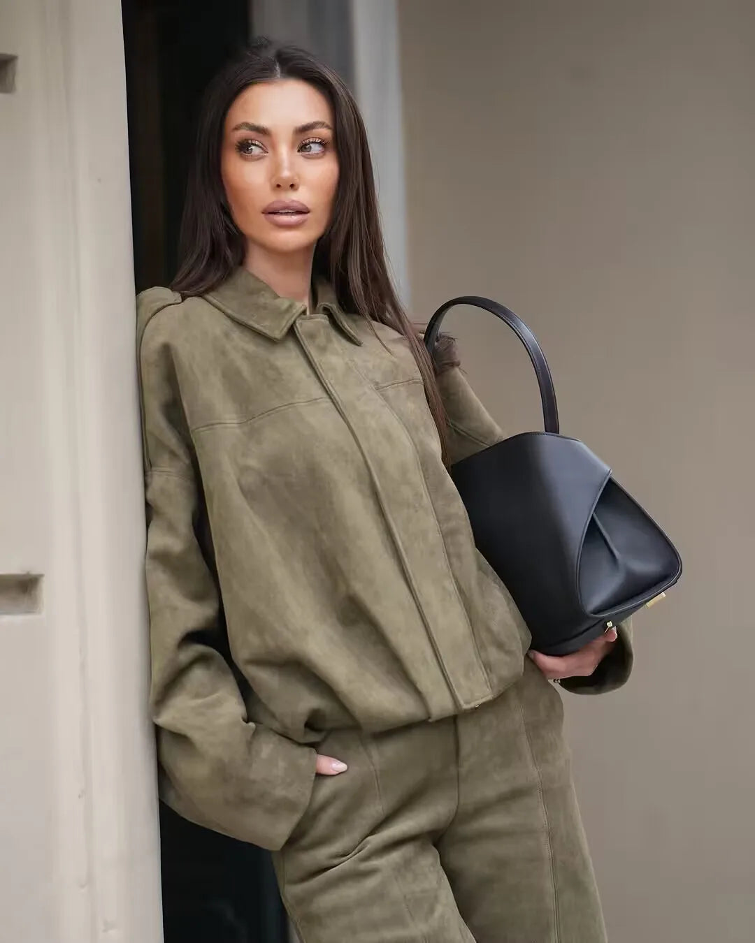 Women's new Jackets Autumn Fashion Loose Bat Sleeves Elegant/Women's Jackets Chic Street Youth Autumn Long Sleeves Coats