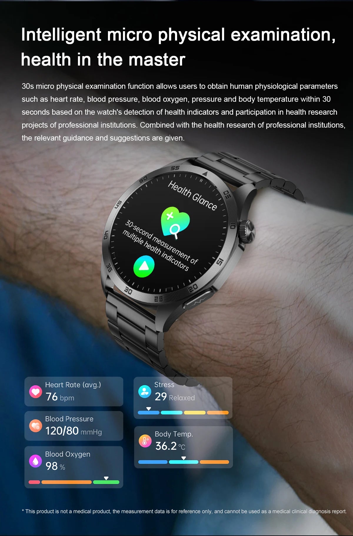 Marsyu 2026 New Nursing Grade Smart Watch ECG+PPG Blood Lipid/Blood pressure Uric Acid HD Bluetooth Call Clock Health Smart Watch