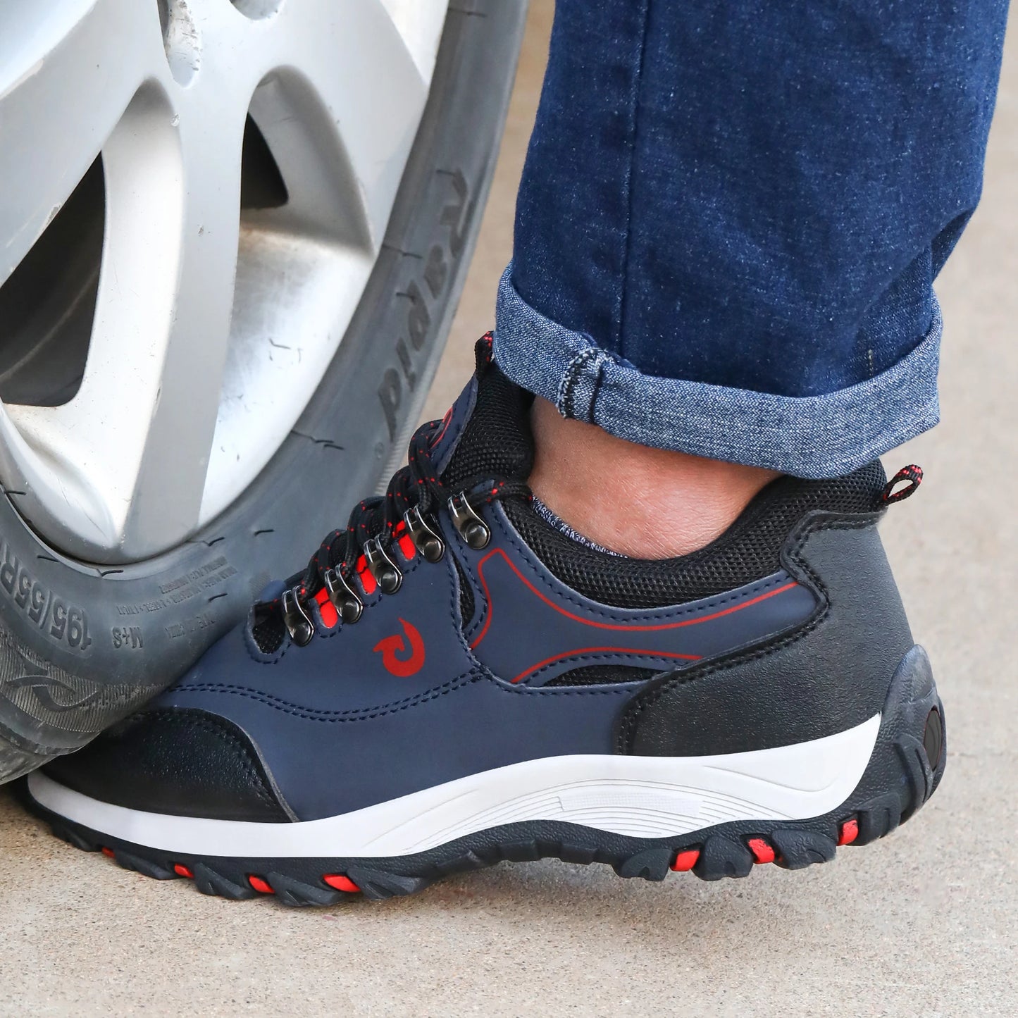Men Steel Toe Safety Shoes Anti-Puncture Non-Slip Work Boots/Wear-Resistant Breathable Hiking Safety Sneakers for Industrial Work