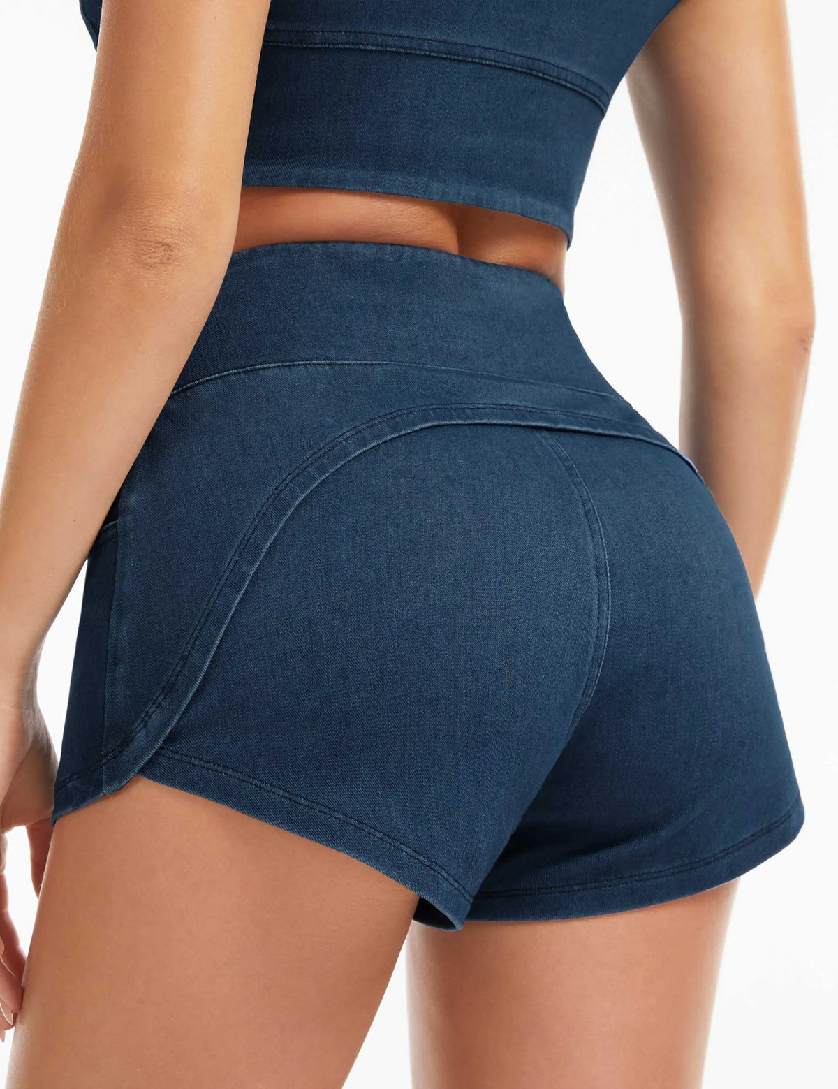 THE GYM PEOPLE Women's Stretchy Side Slit Denim Short/High Waist Pull On Jean Shorts With Pockets