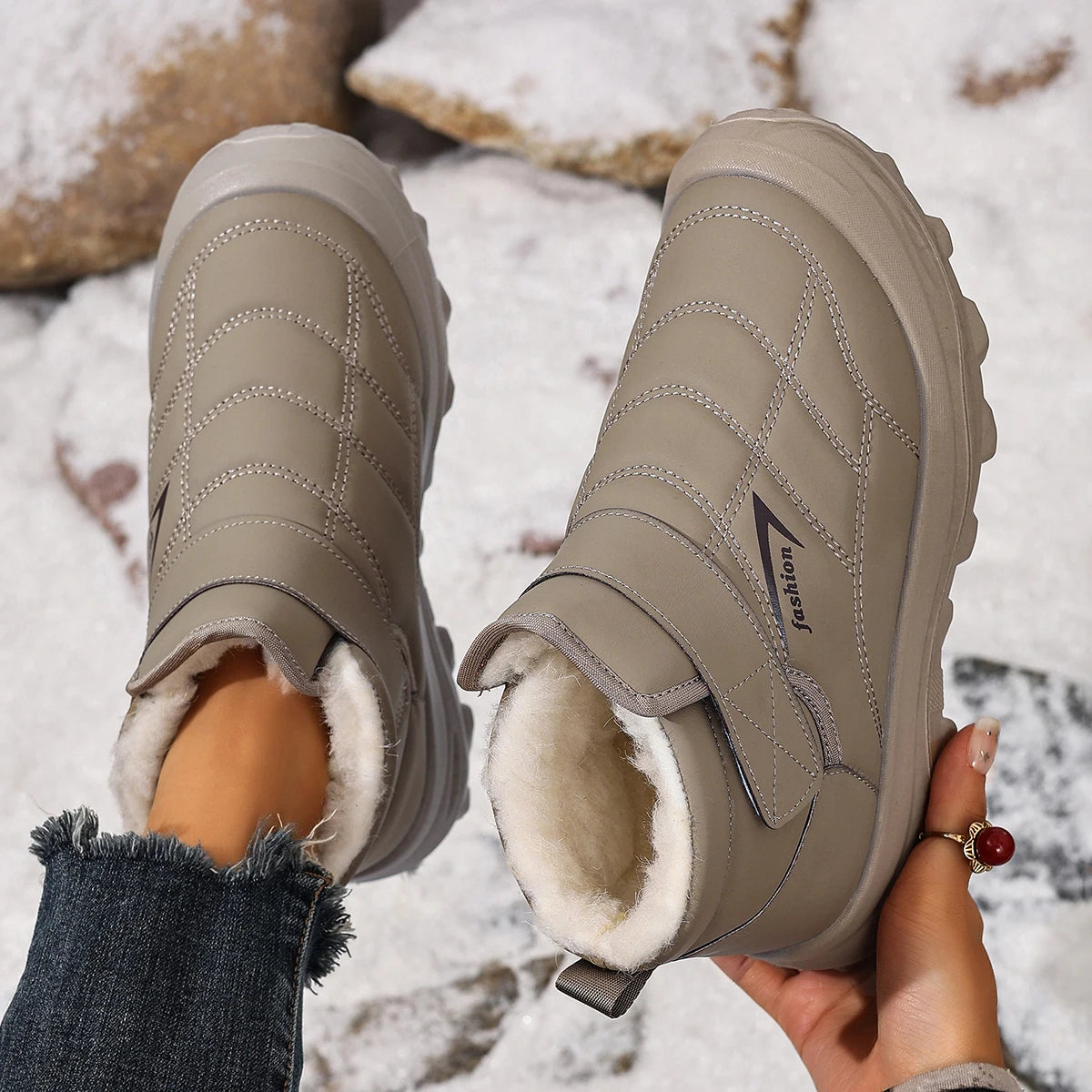 Women's cotton shoes for winter warm and comfortable casual/and versatile waterproof and anti-slip wear-resistant