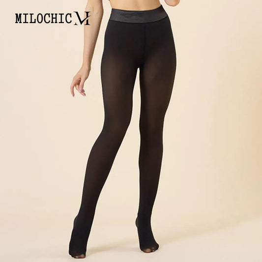 Women Fleece Lined Tights Comfy Translucent Leggings/Fashion Thermal Leggings Warm