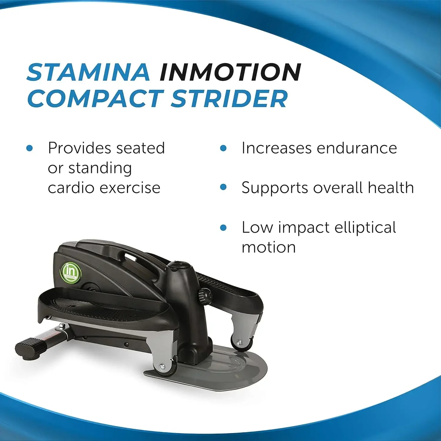 Compact Strider Foot Exercise Machine Under Desk Elliptical/Standing or Seated Elliptical Fitness Equipment