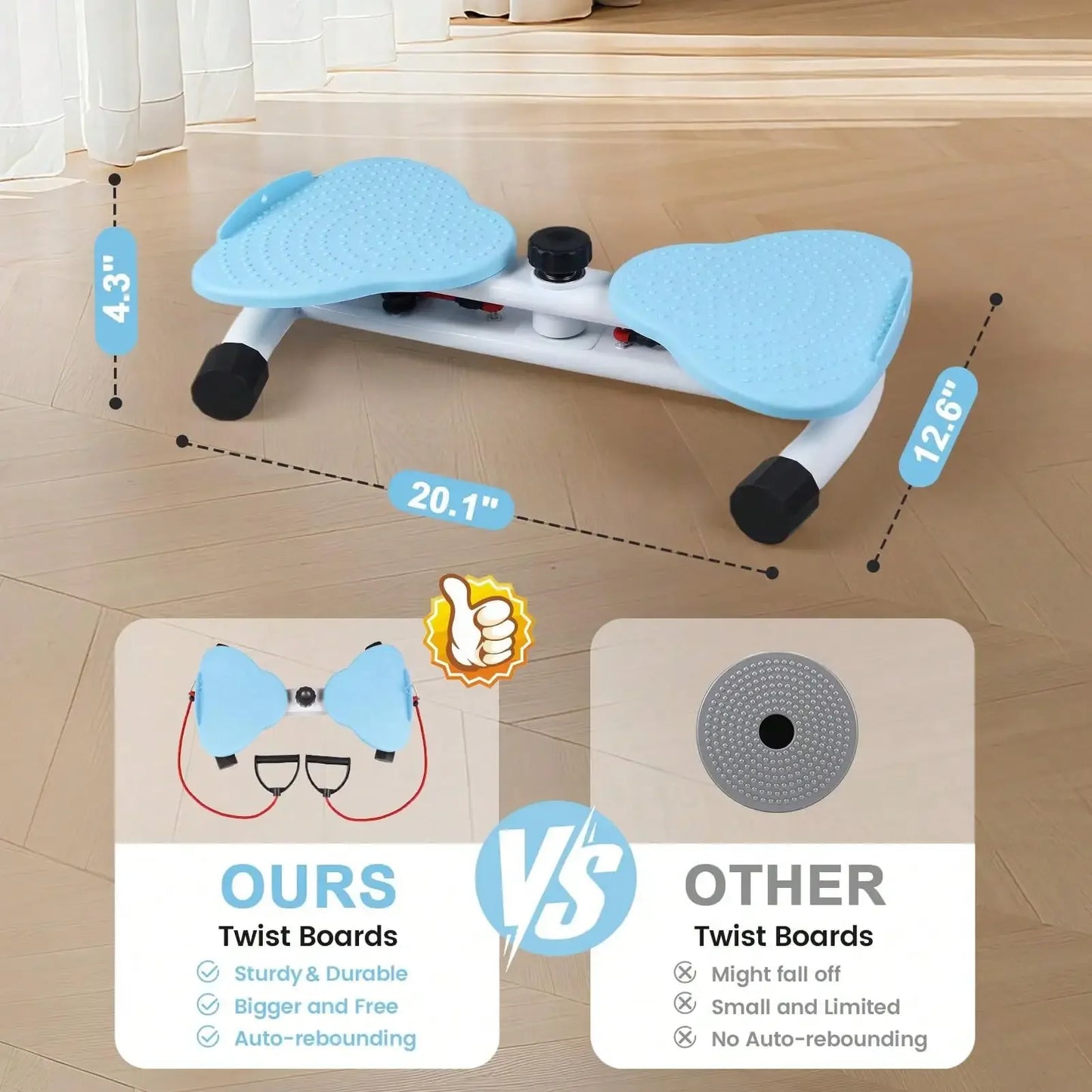 Twist Waist Disc Board with Resistance Bands, Multifunctional Home/Fitness Foot‑Twist Exercise Machine, Portable Waist‑Shaping