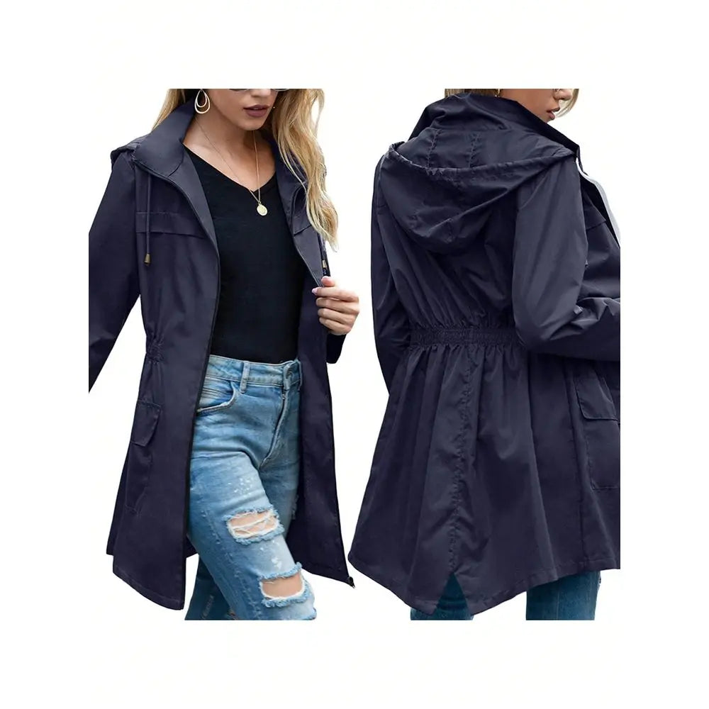 Light Rain Jacket Waterproof Active Outdoor Trench Raincoat/With Hood Ladies Lightweight Windproof Windbreaker