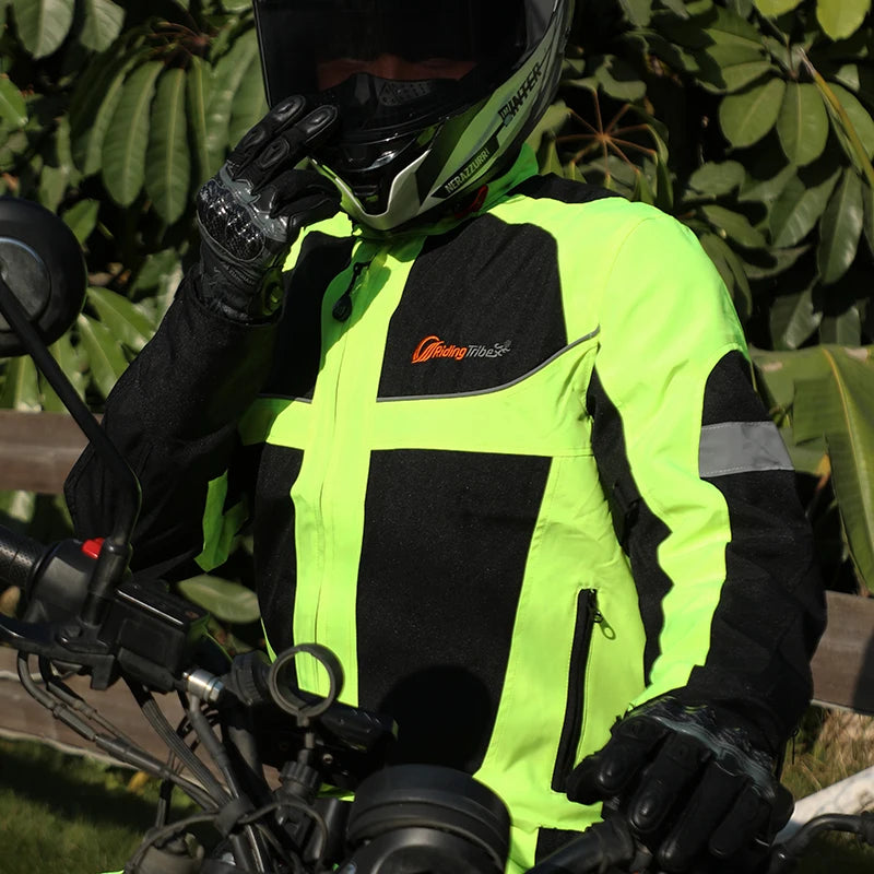 Motorcycle reflective night-time wear jacket/motorcycle protective gear pad jacket