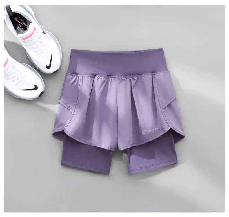 Women Running Shorts 2 In 1 Quick Dry High Waist Summer Shorts/With Pocket Lightweight Cycling Clothes Athletic Wear