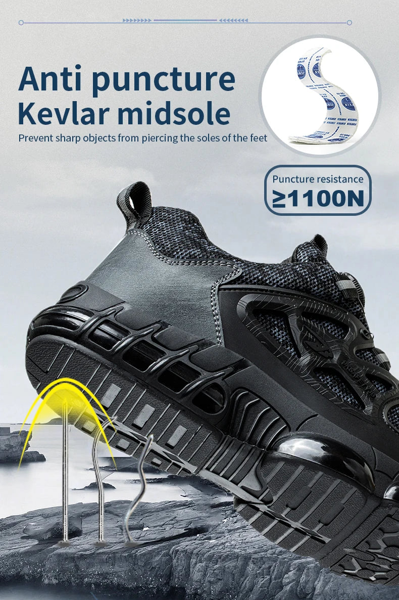 Work Safety Shoes Boots Women Steel Toe Cap Sport Sneakers/Puncture Proof Crash Proof Light Wear Resistant Industrial Shoes