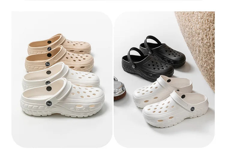 Summer Women Clogs Female Sandals Thick Bottom Home Slides/Soft EVA Dry Wedges Platform Garden Shoes Beach Sandals Home Slippers
