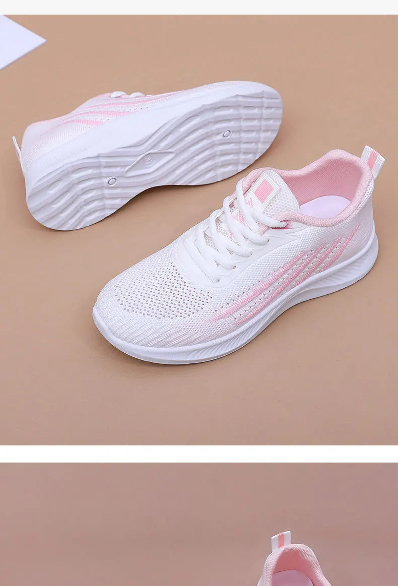 Women's Lightweight Running Shoes Summer Breathable Lace-Up/Gym Walking Training  Cushioned Sole Non Slip Fatigue Relief Casual
