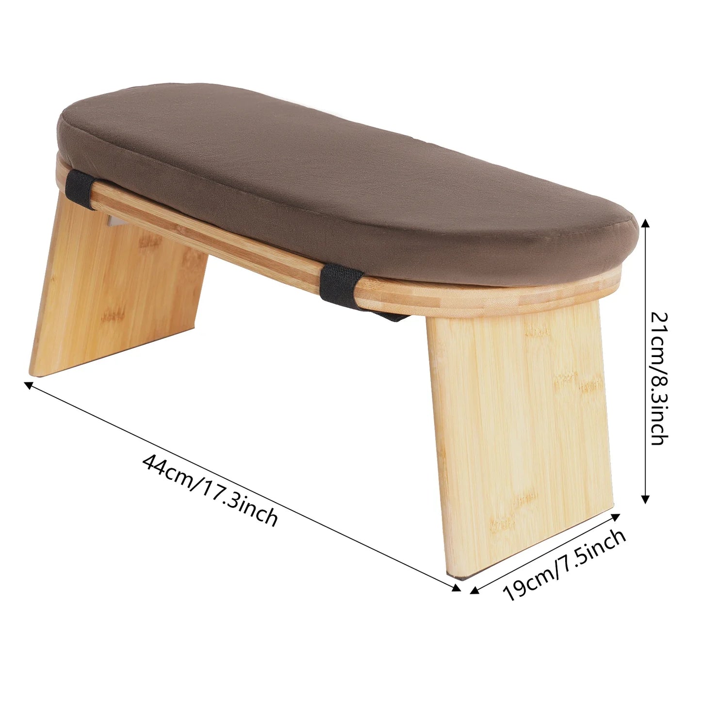 Meditation Prayer Bench, Portable Foldable & 5° Ergonomic Tilt Kneeling Meditation/Yoga Stool with Cushion & Carry Bag for Home/Studio/Gym