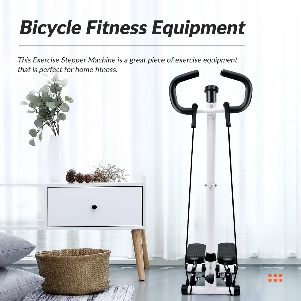 Exercise Stepper Machine Fitness Twist Stepper Stair Step with Handlebar/LCD Monitor Resistance Bands Cardio Workout Home Gym