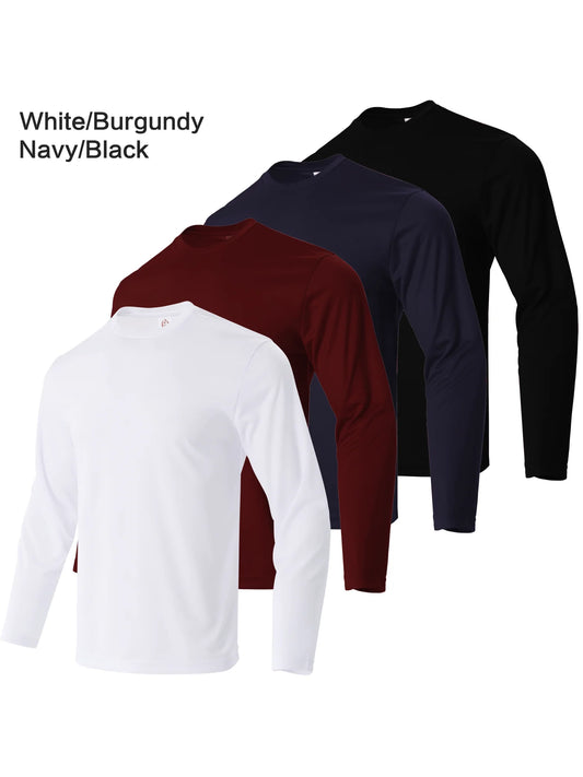 4-piece men's quick drying sports and fitness/T-shirt long sleeved sports and running T-shirt