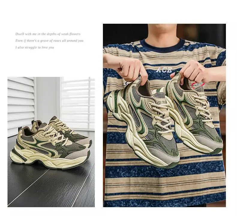 New Style Heightening Casual Thick Bottom Anti-Slip Wear-Resistant/Lightweight Men's Sport Shoes Comfortable Spring