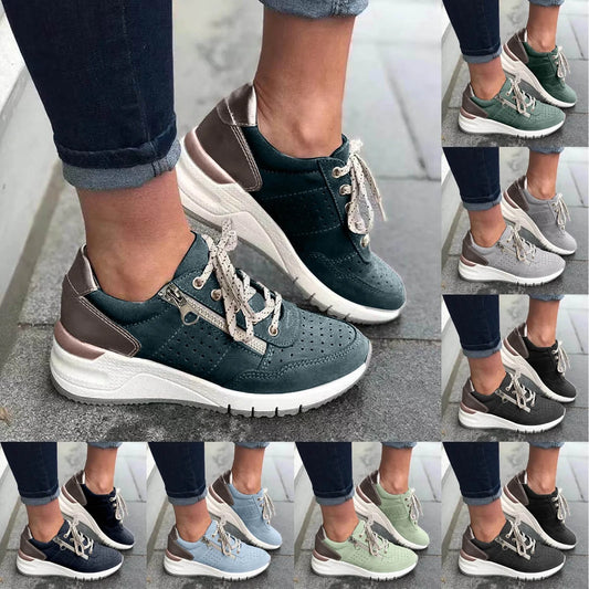 Sneakers For Women Clearance 2024 New Casual Women's Shoes/Sneakers Lace Up Thick Soled Large Size Women Shoes