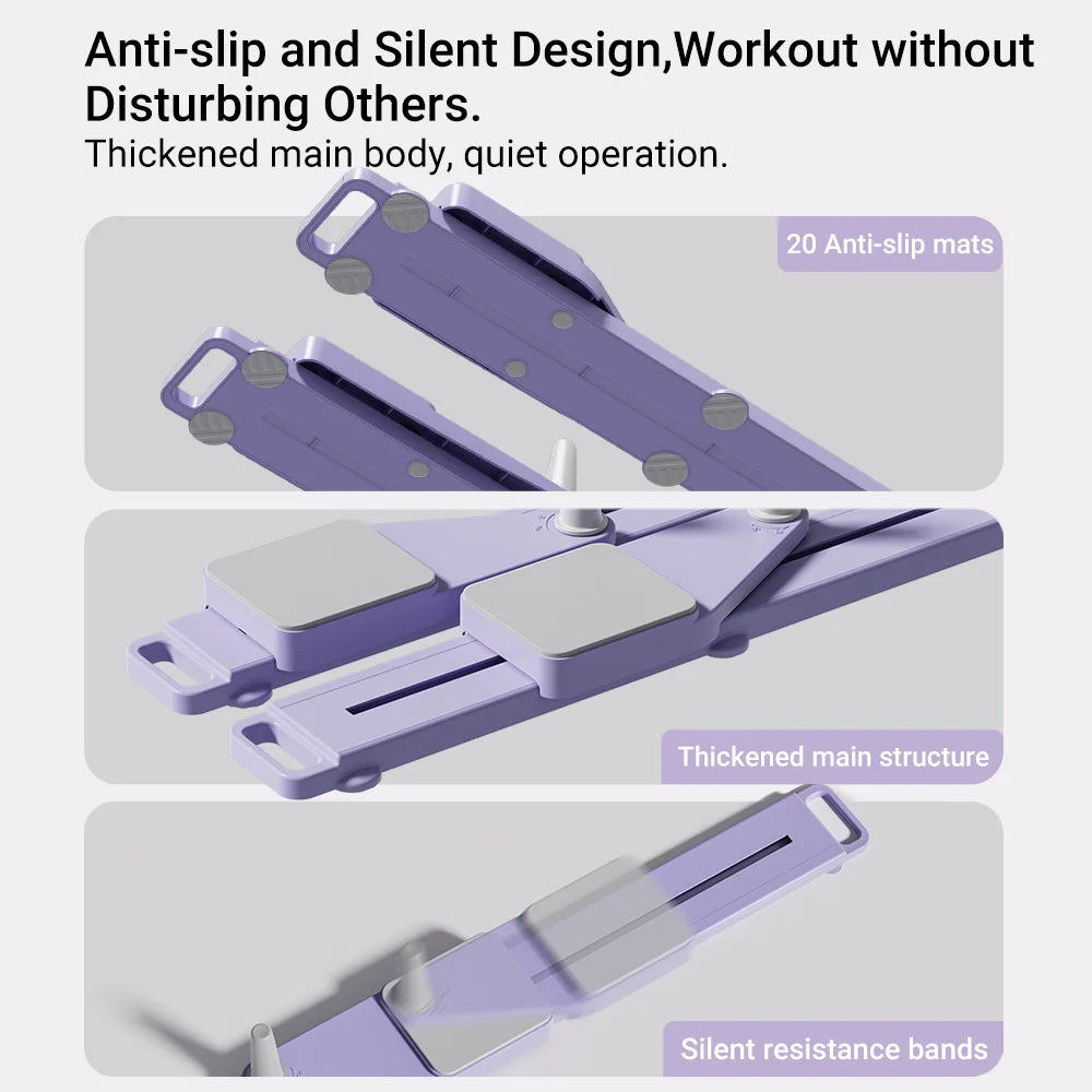 2-in-1 Abs & Ski Board Portable Core/Leg Trainer Split/Pilates-Reformer for Home Gym Lightweight Full-Body Fitness