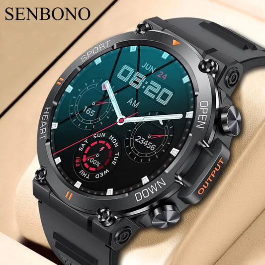 SENBONO Men's Smart Watch  Big Screen Bluetooth Call 400mAh Military/Outdoor Sports Fitness Tracker Smartwatch Men Women K56