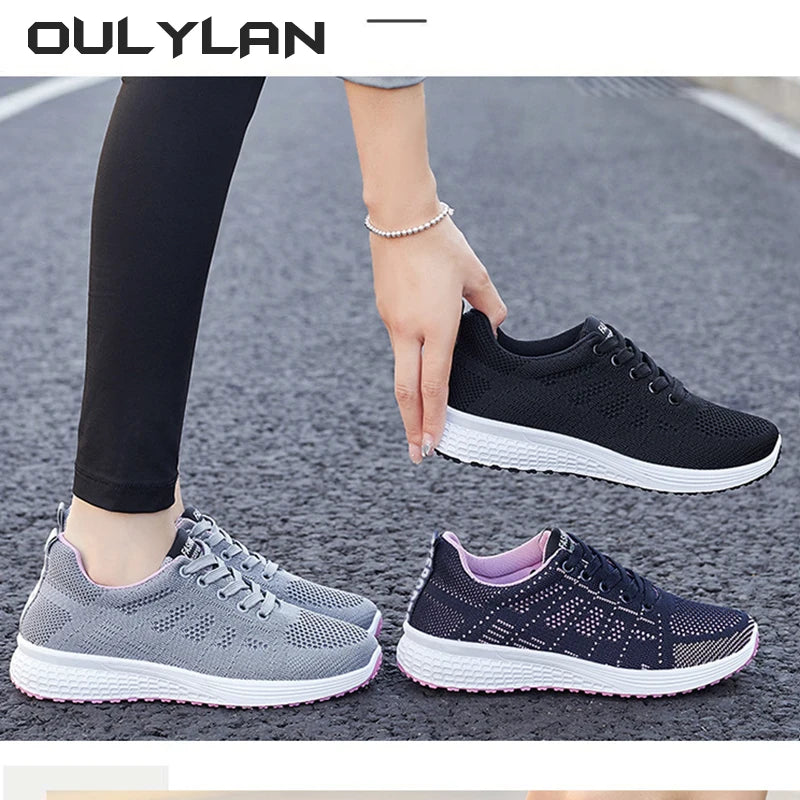 Women Casual Shoes Fashion Breathable Walking Sneakers Mesh/Flat Shoes for Woman Tennis Female Running Shoes