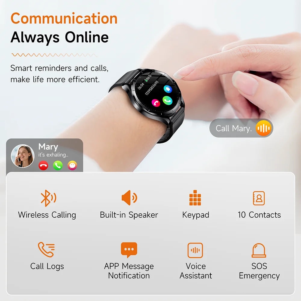 Marsyu 2026 Smart Watch ECG+PPG Uric Acid Blood Pressure Body Analysis/HD Call LED Flashlight Smart Watch Women Men