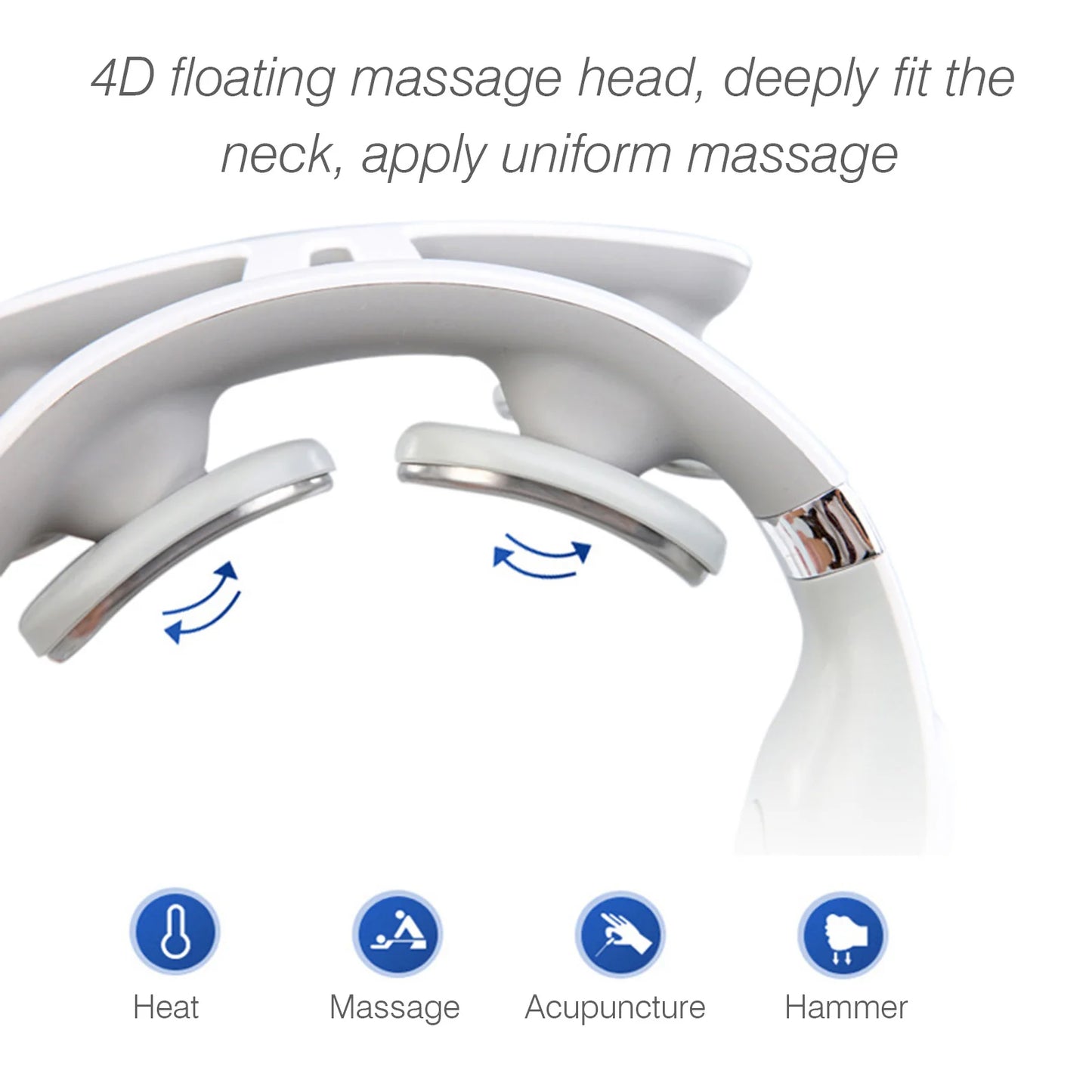 Electric Massager for Neck Shoulder Pain Relief USB Neck Massager/Relax Muscles Floating 4 Heads Vibrator Heating Massager