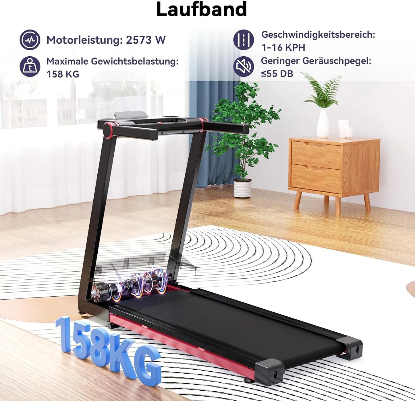 3.5HP Foldable Treadmill 350lbs Adjustable 6% Incline Walking pad/for Home/Office LCD APP Data Treadmills 10MPH Exercise Machine