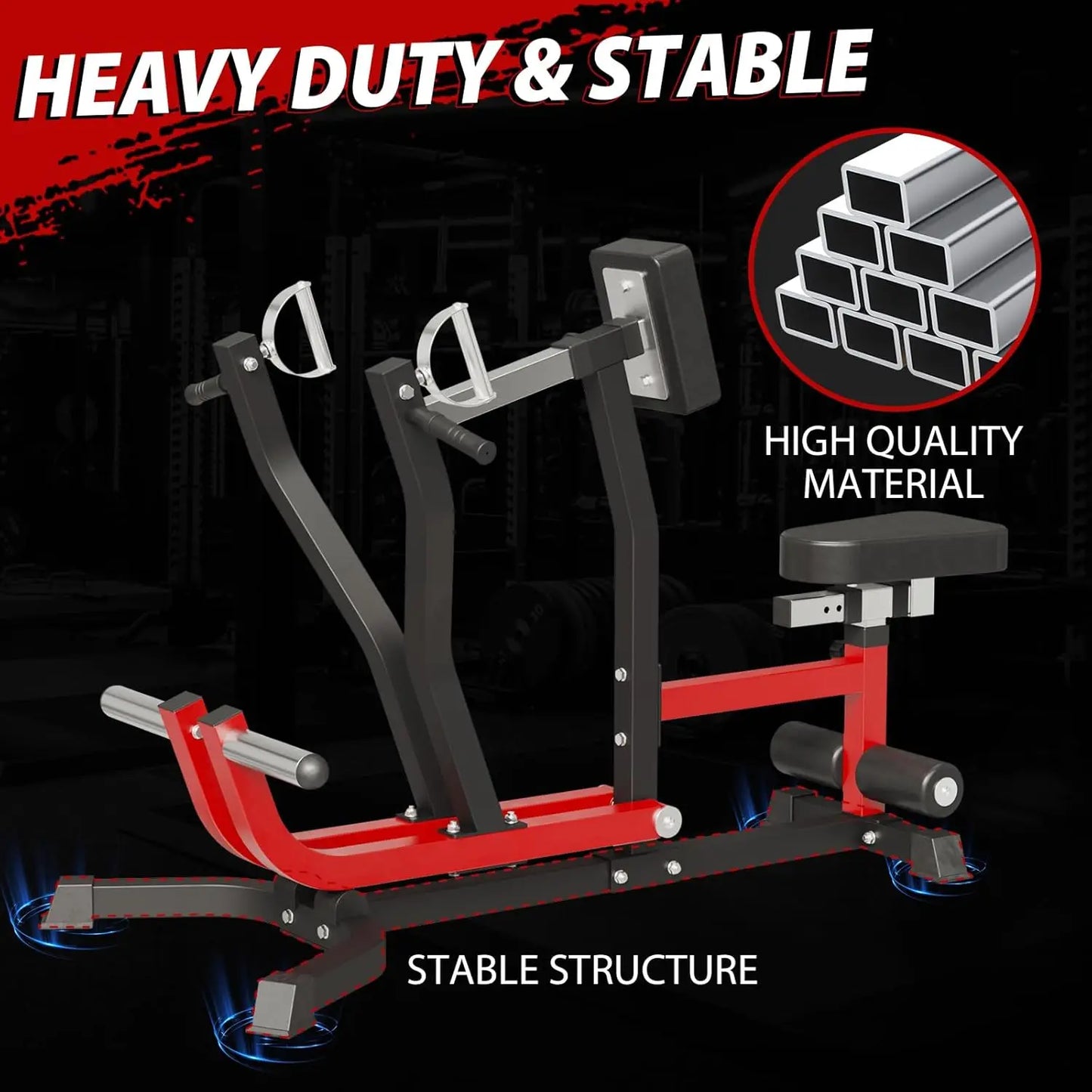 Row Machine, Back Machine Gym Equipment Plate Loaded/Adjustable LAT Machine with Multi Grip Positions, 400LB