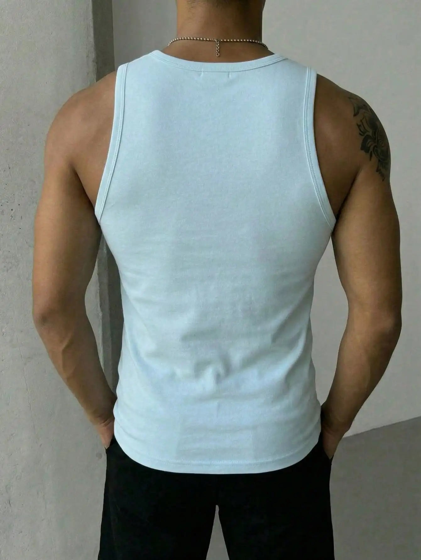 Men's Solid Color Tank Top Slim Fit U-Neck Sleeveless T-Shirt Basic/Casual Vest For Men Gym Workout Summer Streetwear Tops