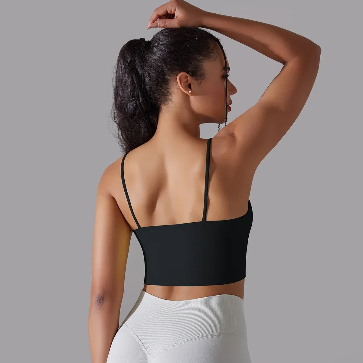 Solid Color Yoga Sports Bra Women Fixed Padded/Slim Gym Fitness Workout Undershirt Top