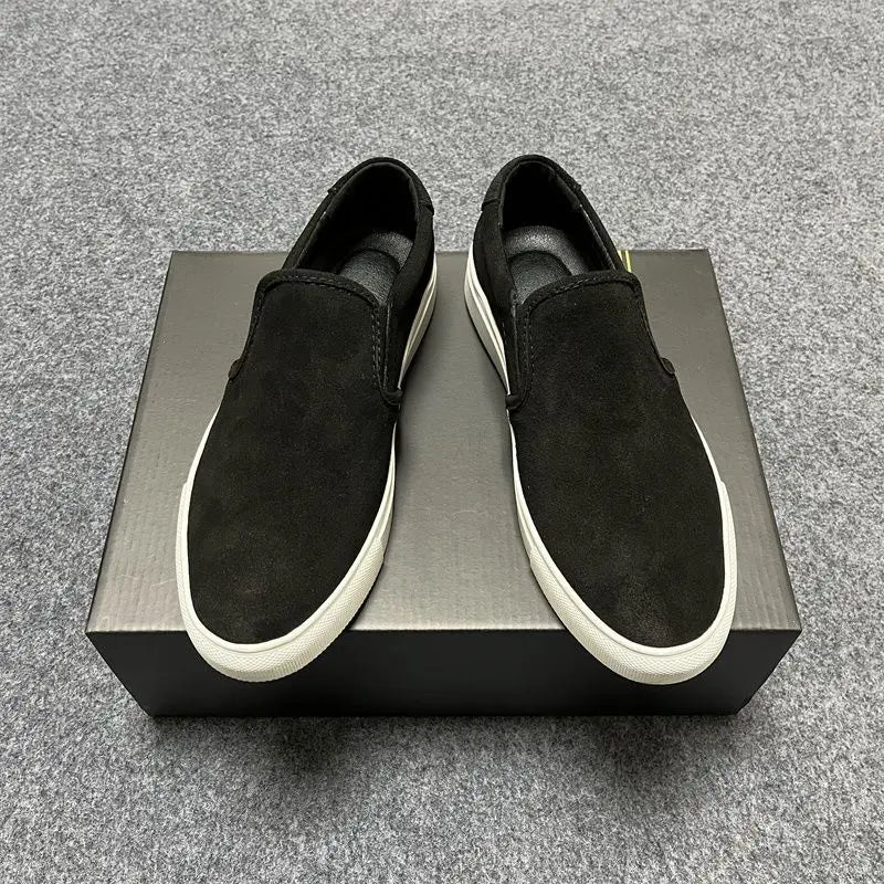 Men's COM Design Commute Casual Shoes Genuine Suede/Slip On Loafers Flat Sole Versatile Everyday Use