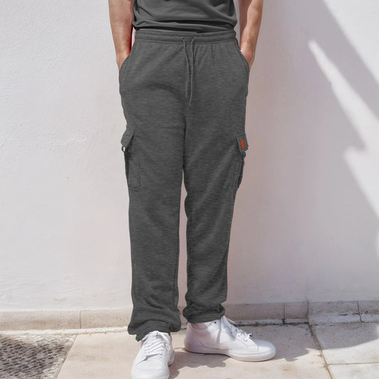 Sportswear Men's Grey Causal Pants Solid Color Elastic Waist/Drawstring Jogger Running Sweatpants Plus Size Cargo Pants