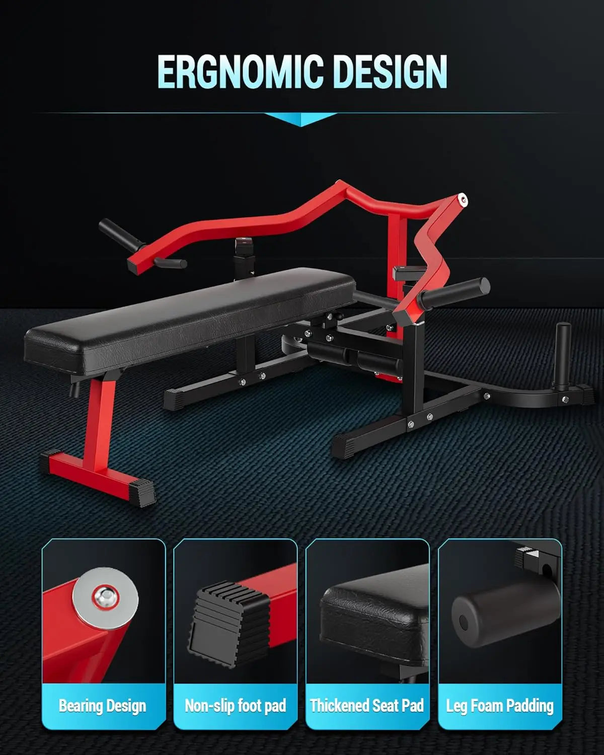 Chest Press Machine with Adjustable Bench and Converging Arms/Bench Press and Chest Workout Machine Features Flat for Home Gym